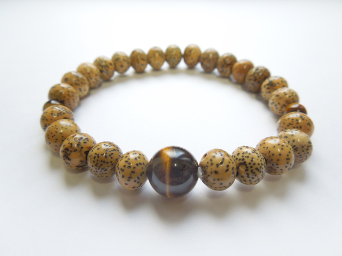 星月菩提樹尺二丸ブレス虎目石仕立