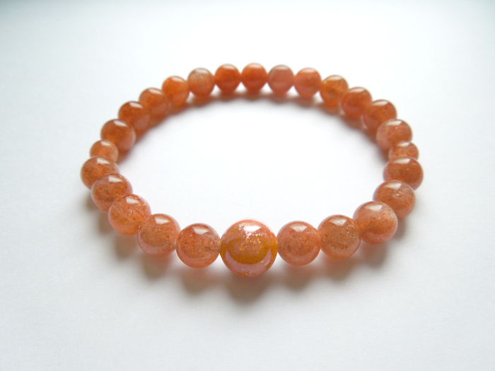 サンストーン8mmブレス共仕立