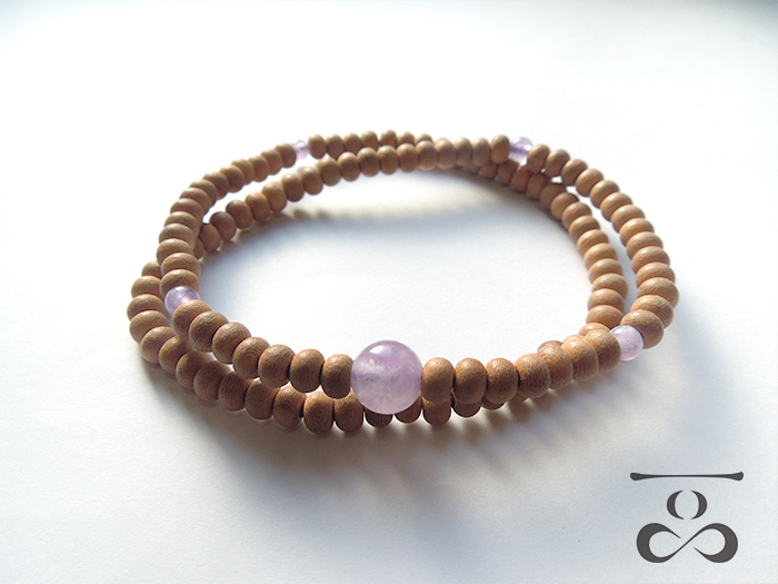 【一品(ひとしな)】108ブレス「桜×藤雲石」