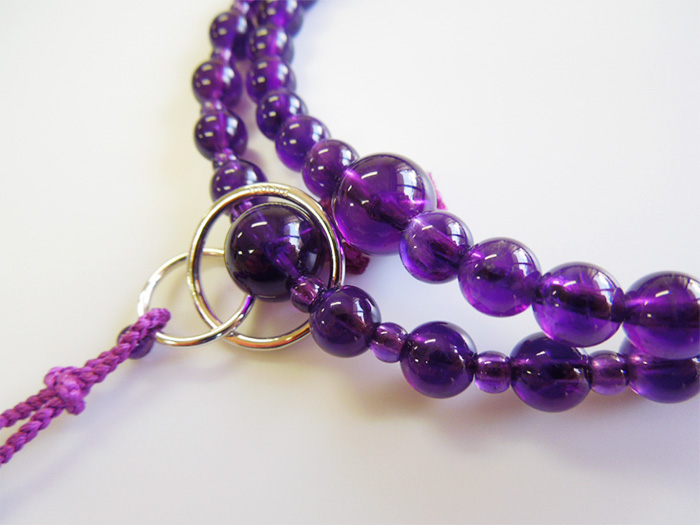 紫水晶八寸浄土数珠共仕立