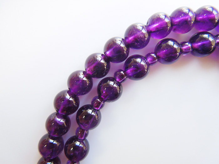 紫水晶八寸浄土数珠共仕立